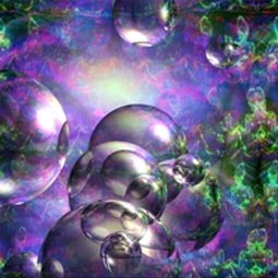 A colorful picture of bubbles in the air.