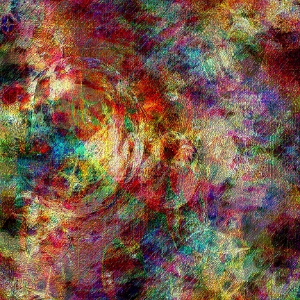 A colorful abstract painting with some kind of swirling pattern.