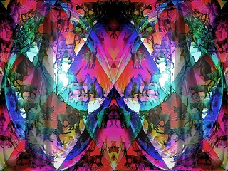 A colorful abstract image of butterflies.