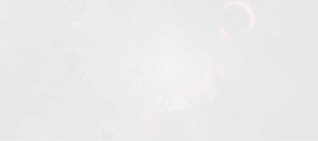 A purple nebula with some planets in the background